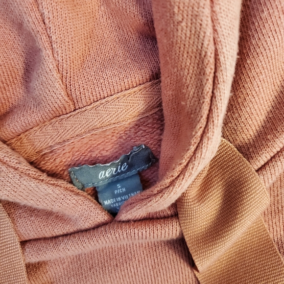 Aerie Blush Long Ribbon String Hoodie Sz Small - Picture 3 of 3